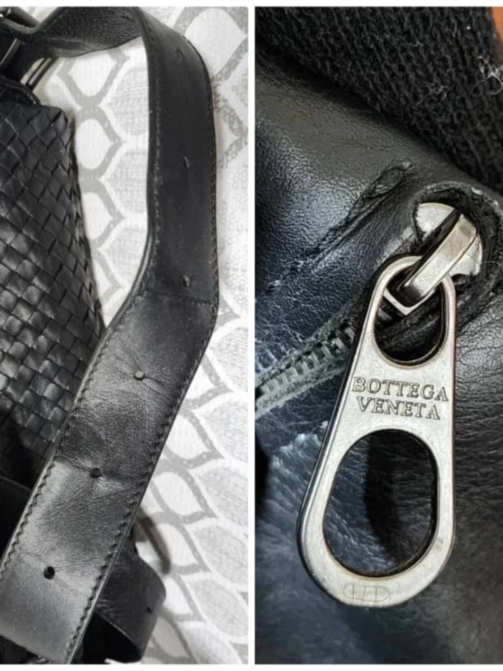 Authentic BOTTEGA VENETA Nappa Intrecciato Messenger Bag Black